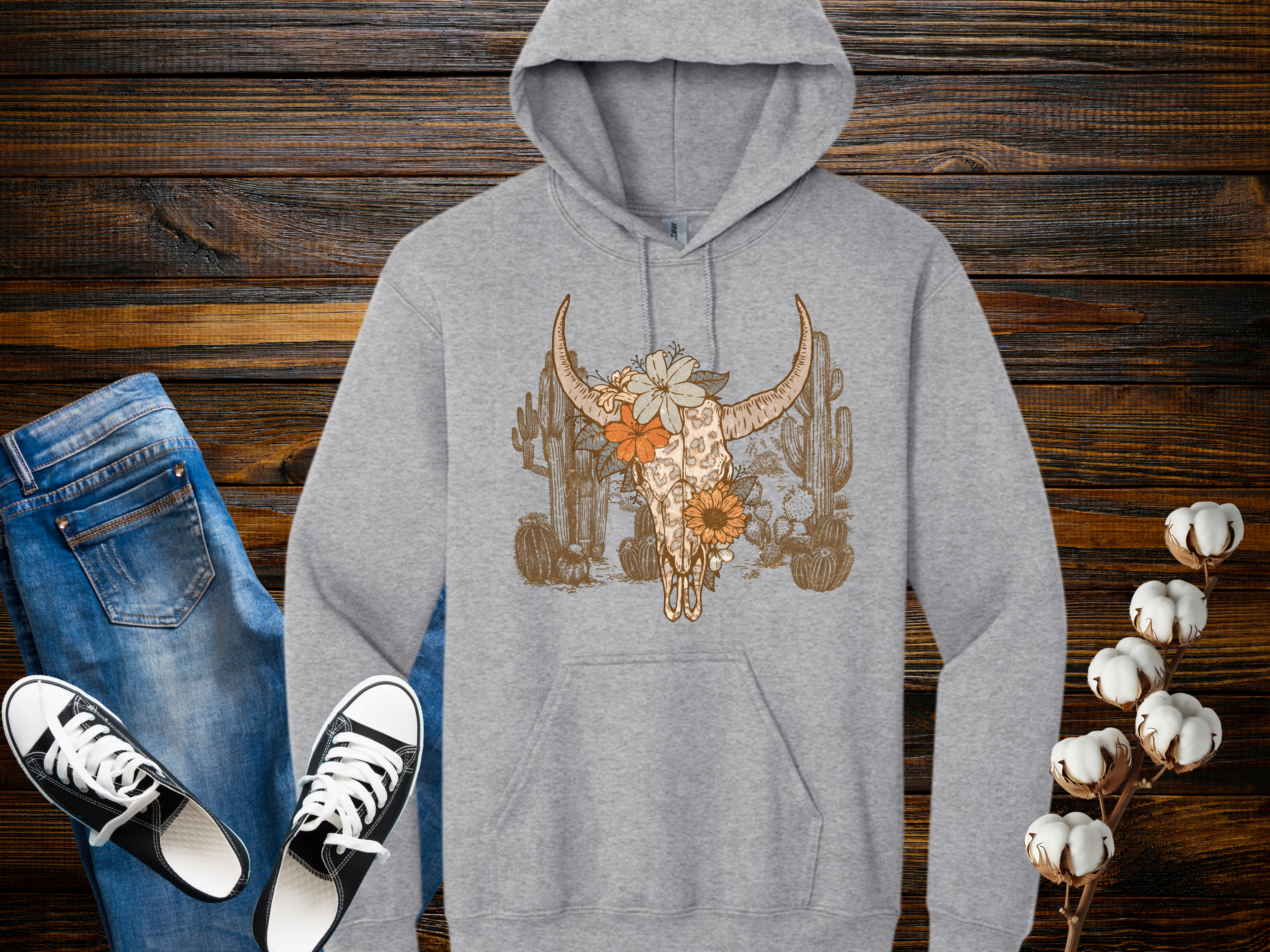 Western desert skull Hoodie